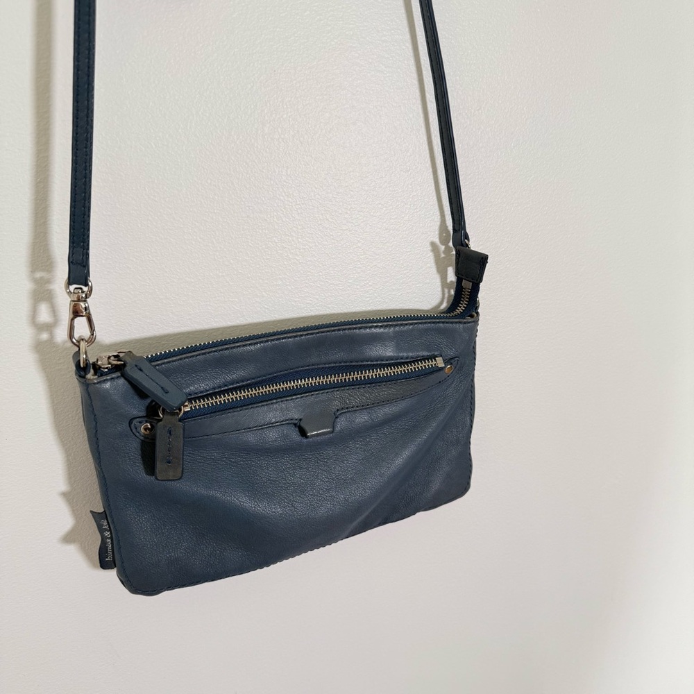 Bimba Y Lola Blue 100% Sheepskin Clutch on Strap Handbag